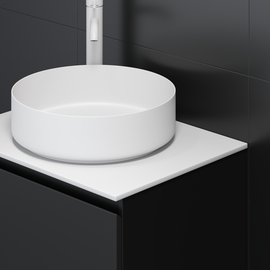 Countertop - Sandvika Compact Laminate, 80 cm (79,4 x 46 x 1,2 cm) - White