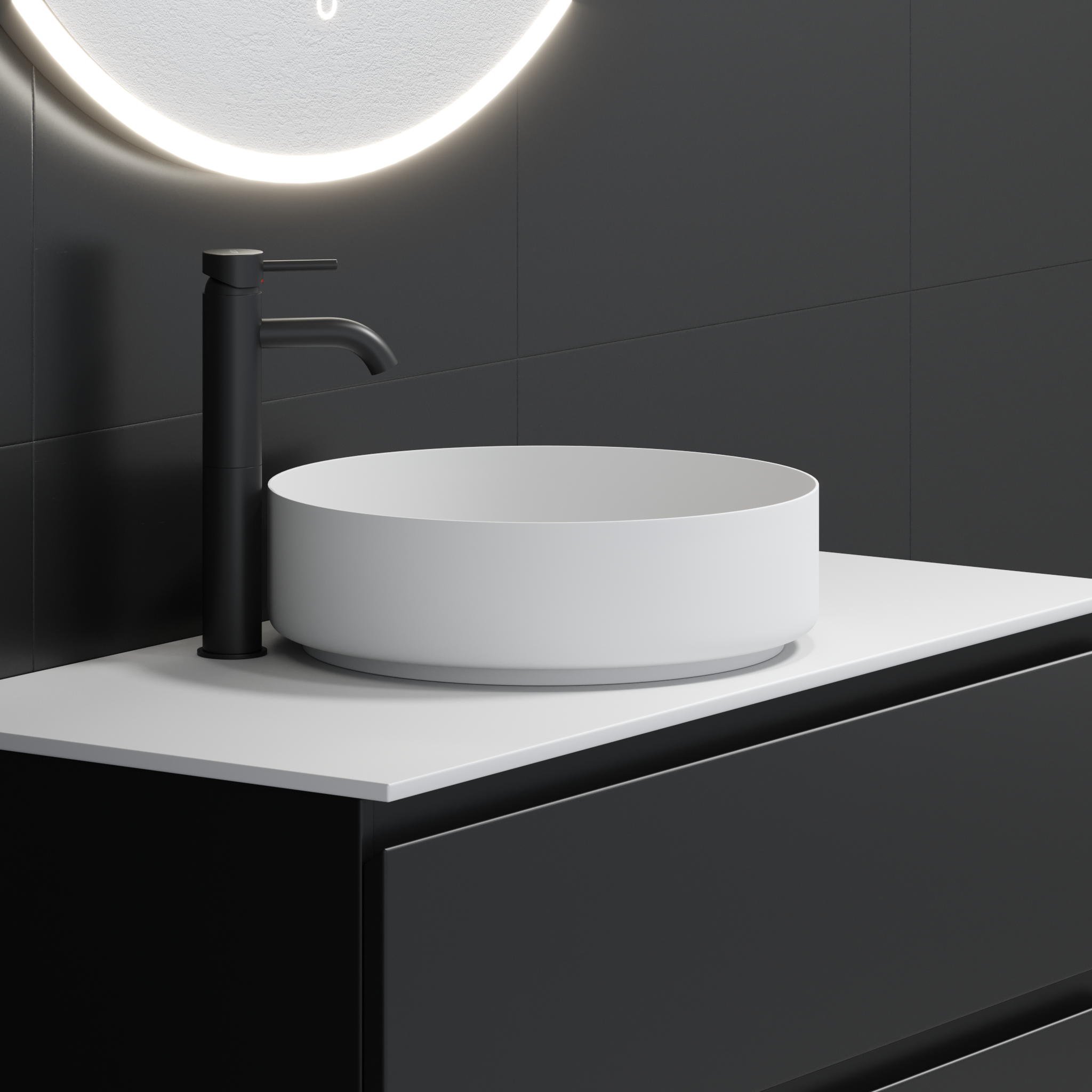 Countertop - Sandvika Compact Laminate, 80 cm (79,4 x 46 x 1,2 cm) - White