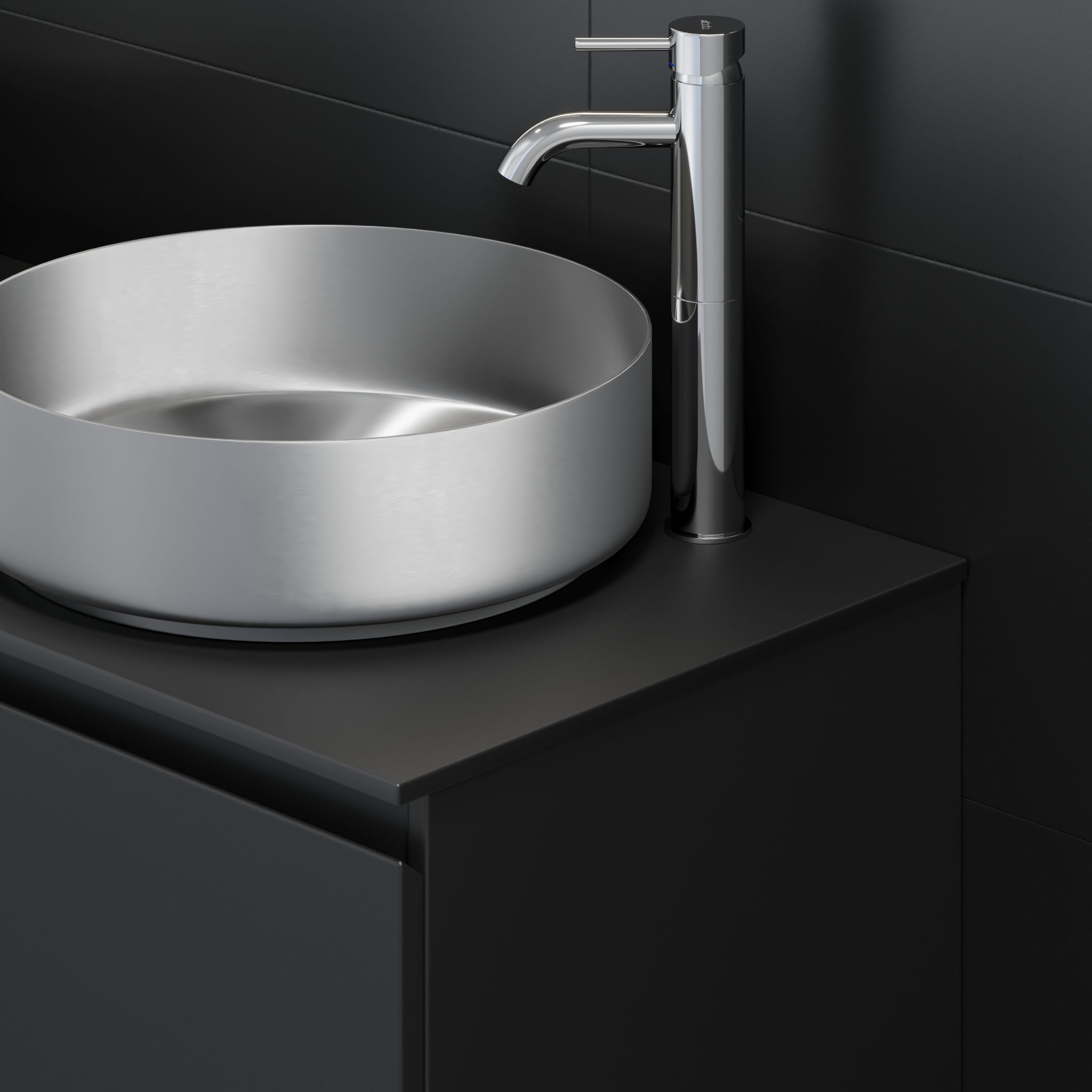 Countertop - Sandvika Compact Laminate, 80 cm (79,4 x 46 x 1,2 cm) - Black