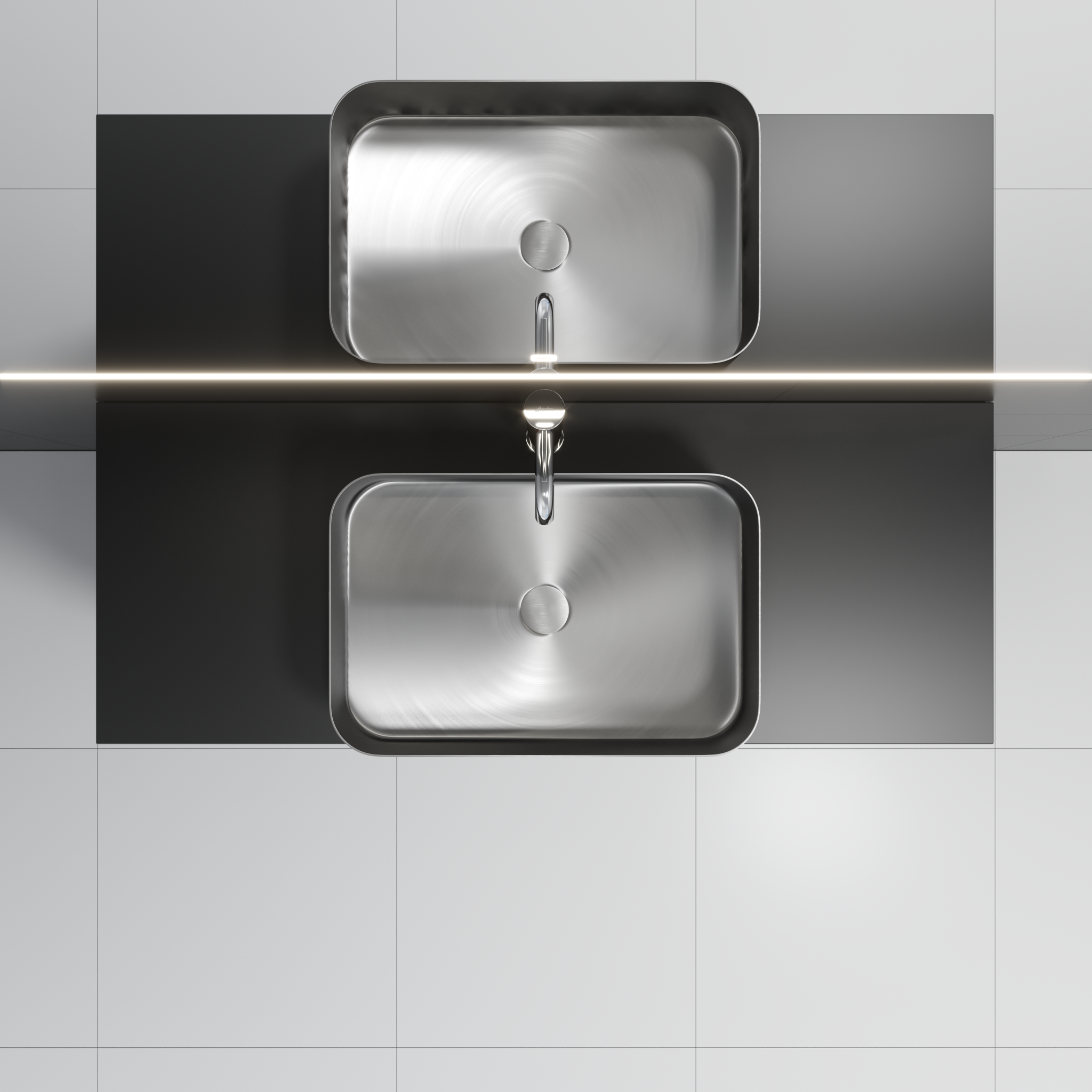 Countertop - Sandvika Compact Laminate, 80 cm (79,4 x 46 x 1,2 cm) - Black