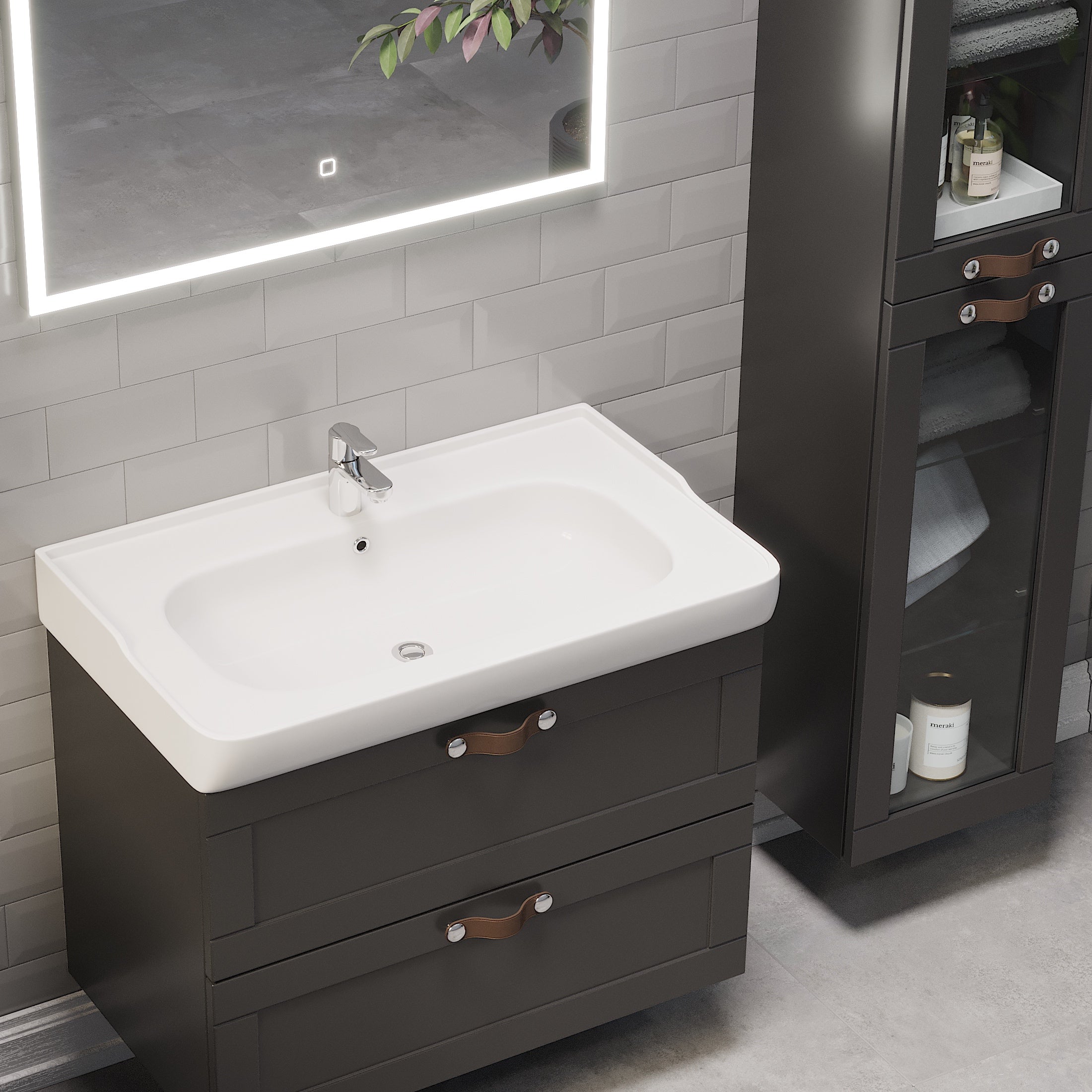 Namsos Bathroom Furniture, matt black
