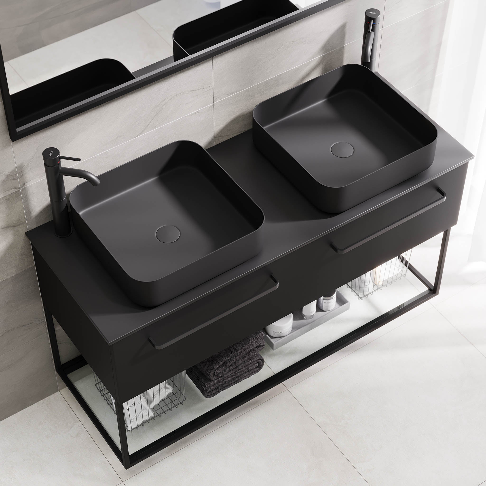 Vikeså Bathroom Furniture, Matte Black