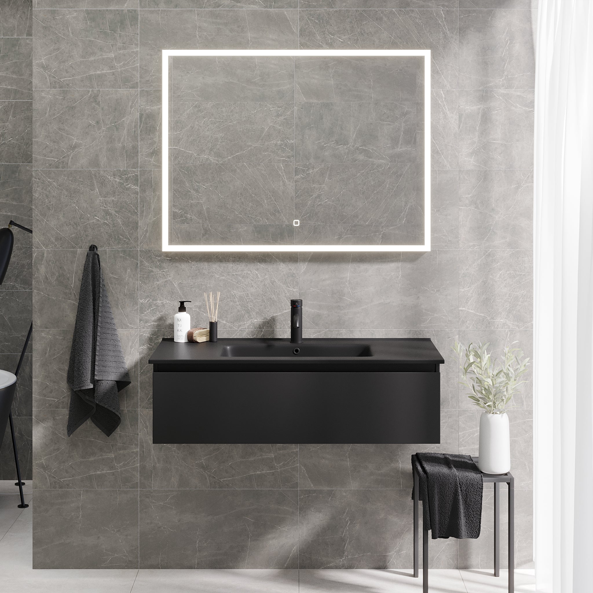 Selnes Compact Bathroom Furniture, matt black