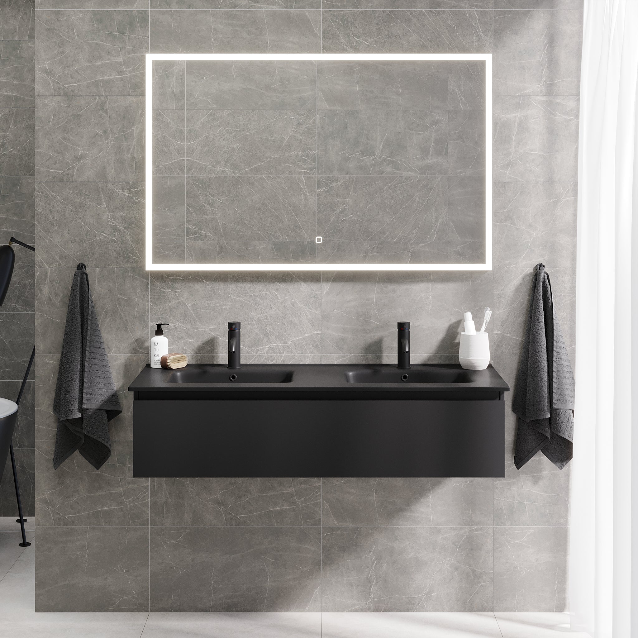 Selnes Compact Bathroom Furniture, matt black