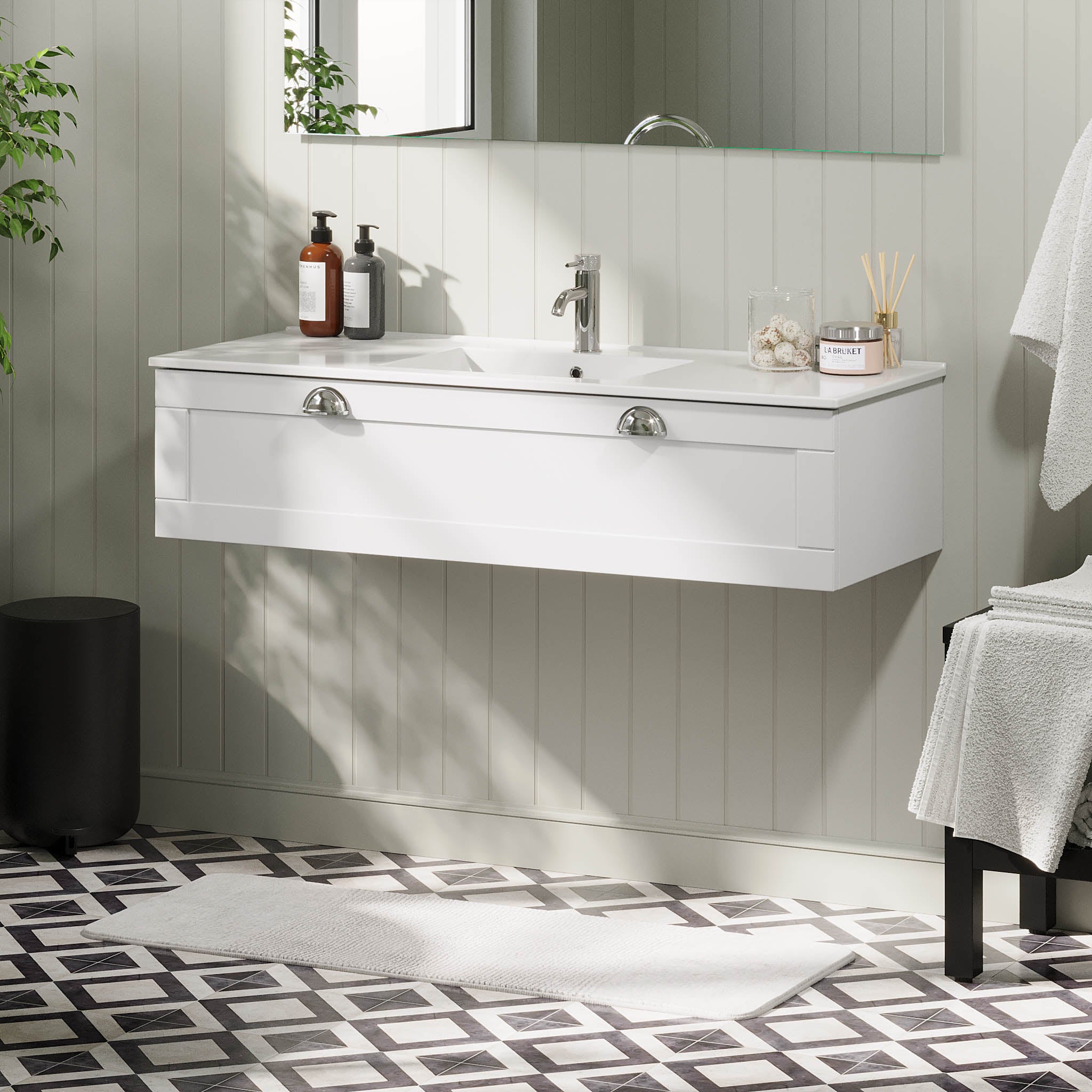 Fjällbacka Bathroom furniture, Matt White