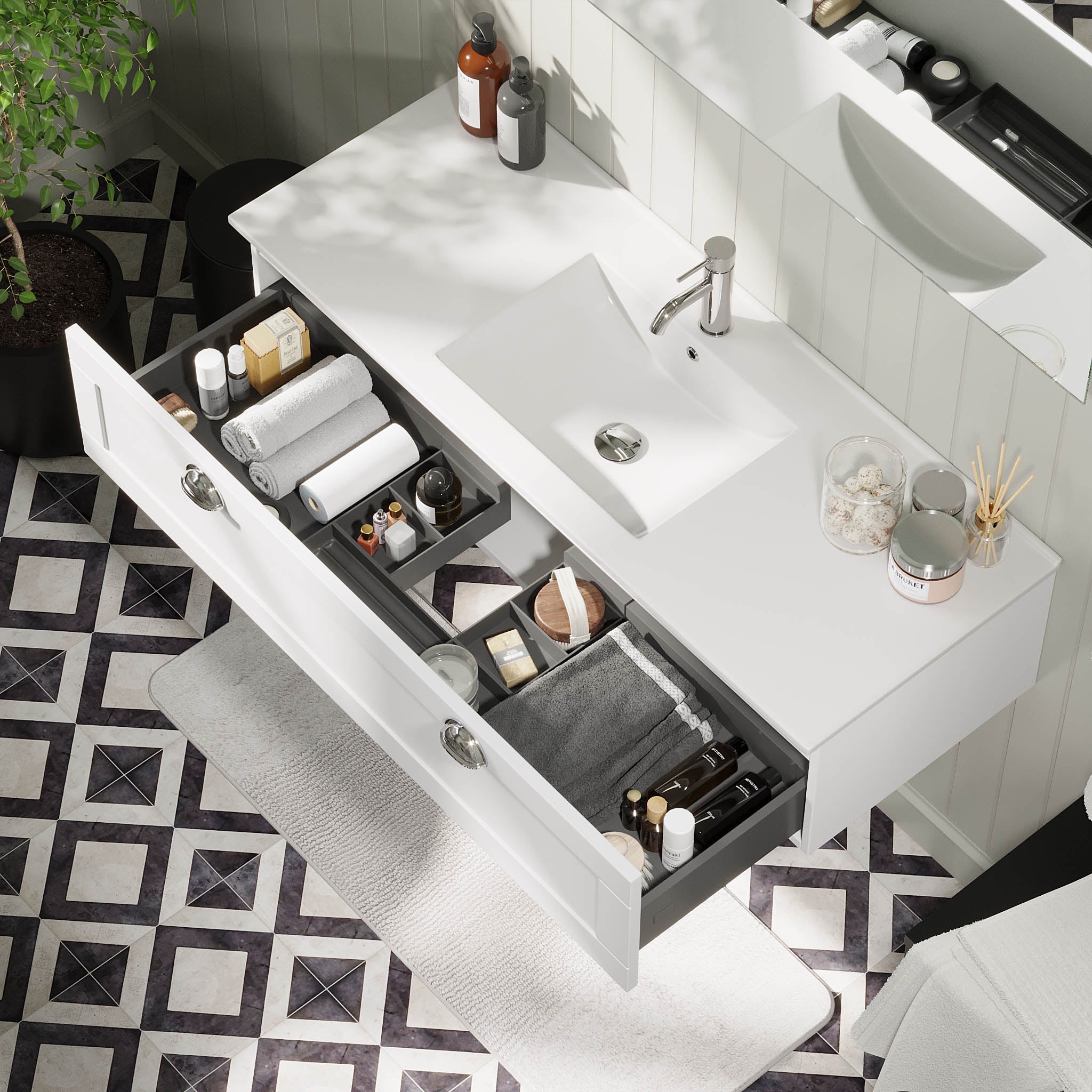 Fjällbacka Bathroom furniture, Matt White