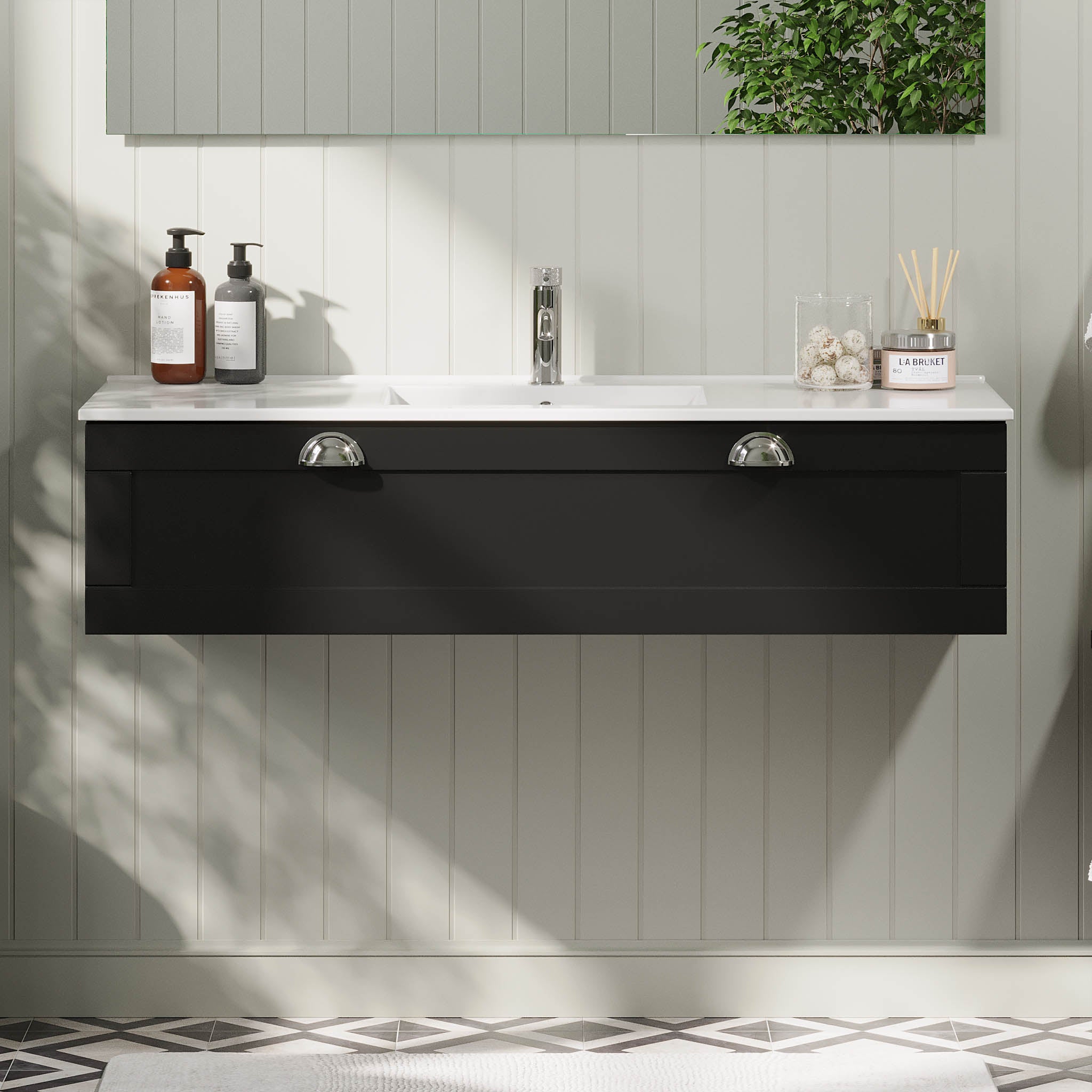 Fjällbacka Bathroom furniture, Matt Black