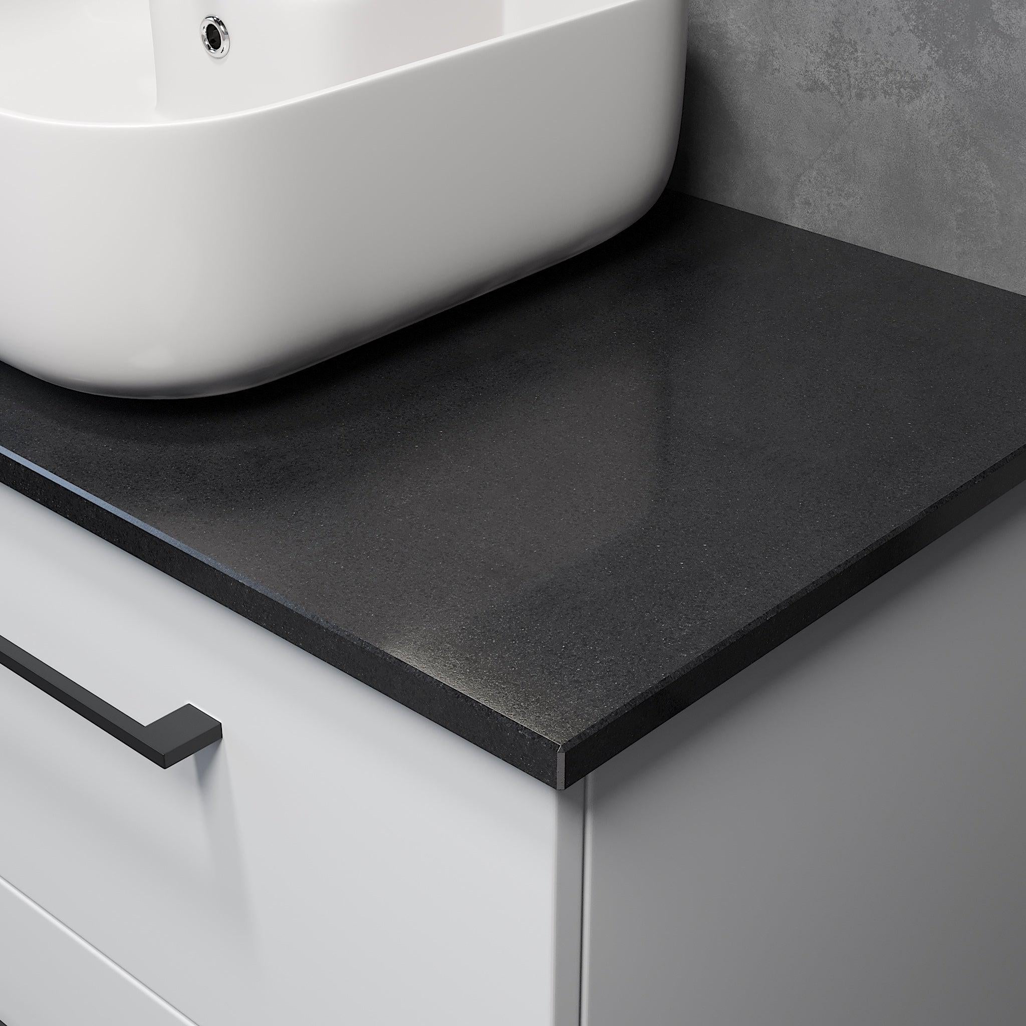 Steikjer kvarts sten bordplade, sort