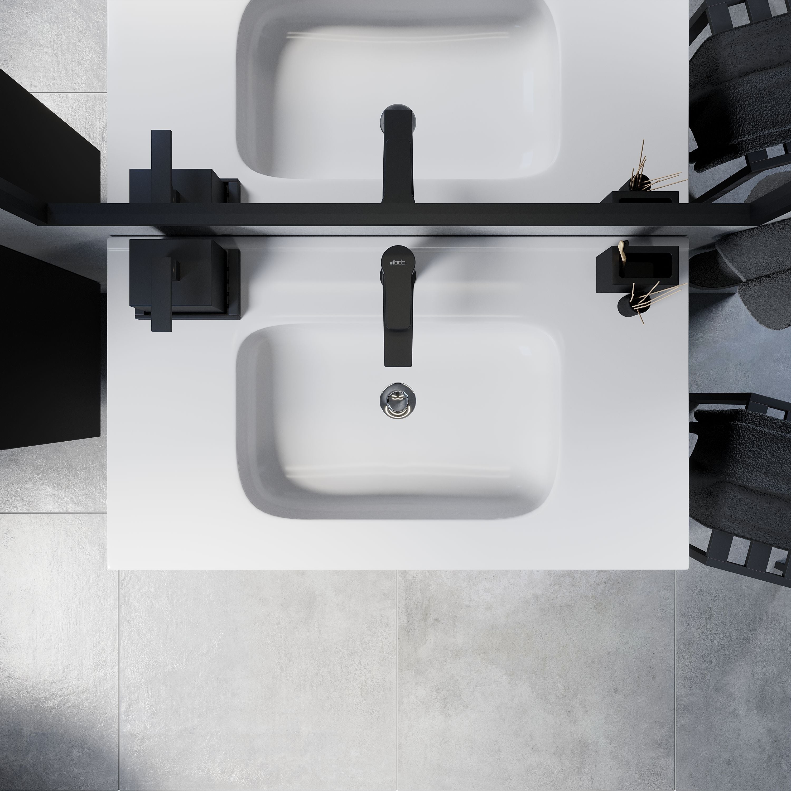 Myrkdalen Bathroom Furniture, matt black - 60 cm
