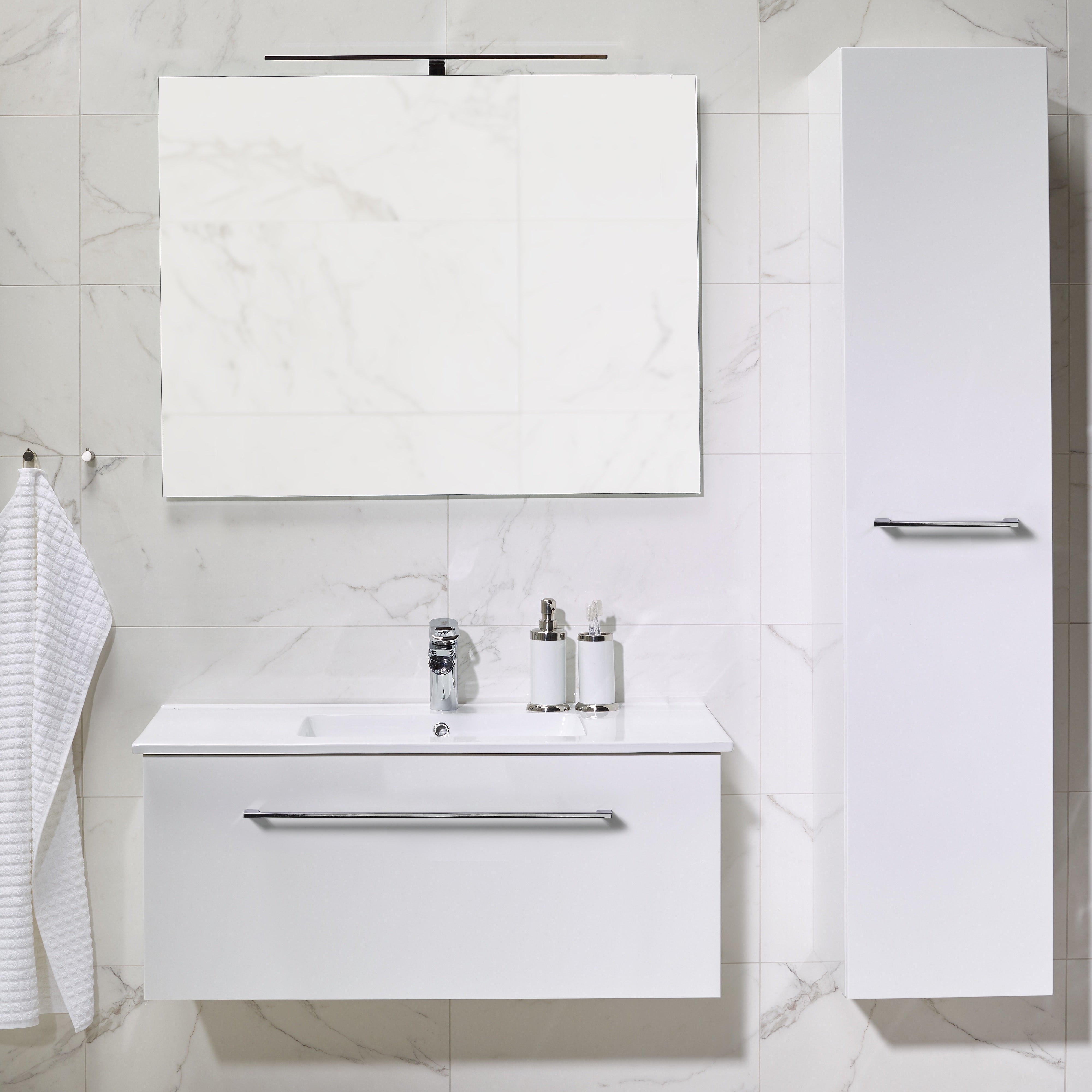 Mullerup High cabinet, White Gloss