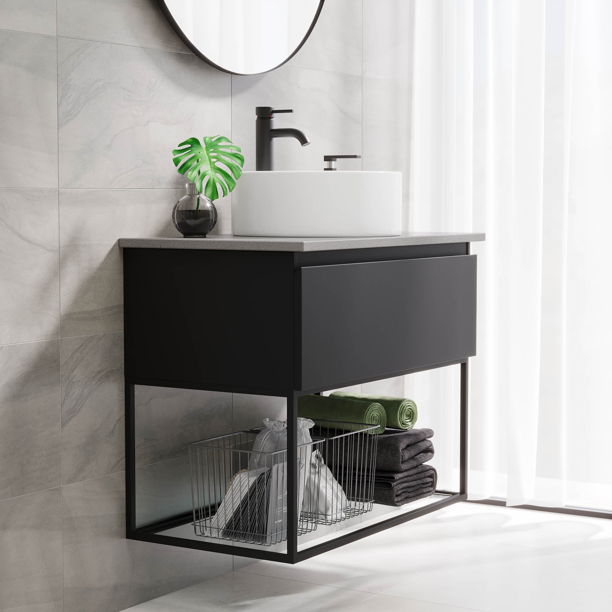 Stangvik Bathroom Furniture, Matte Black