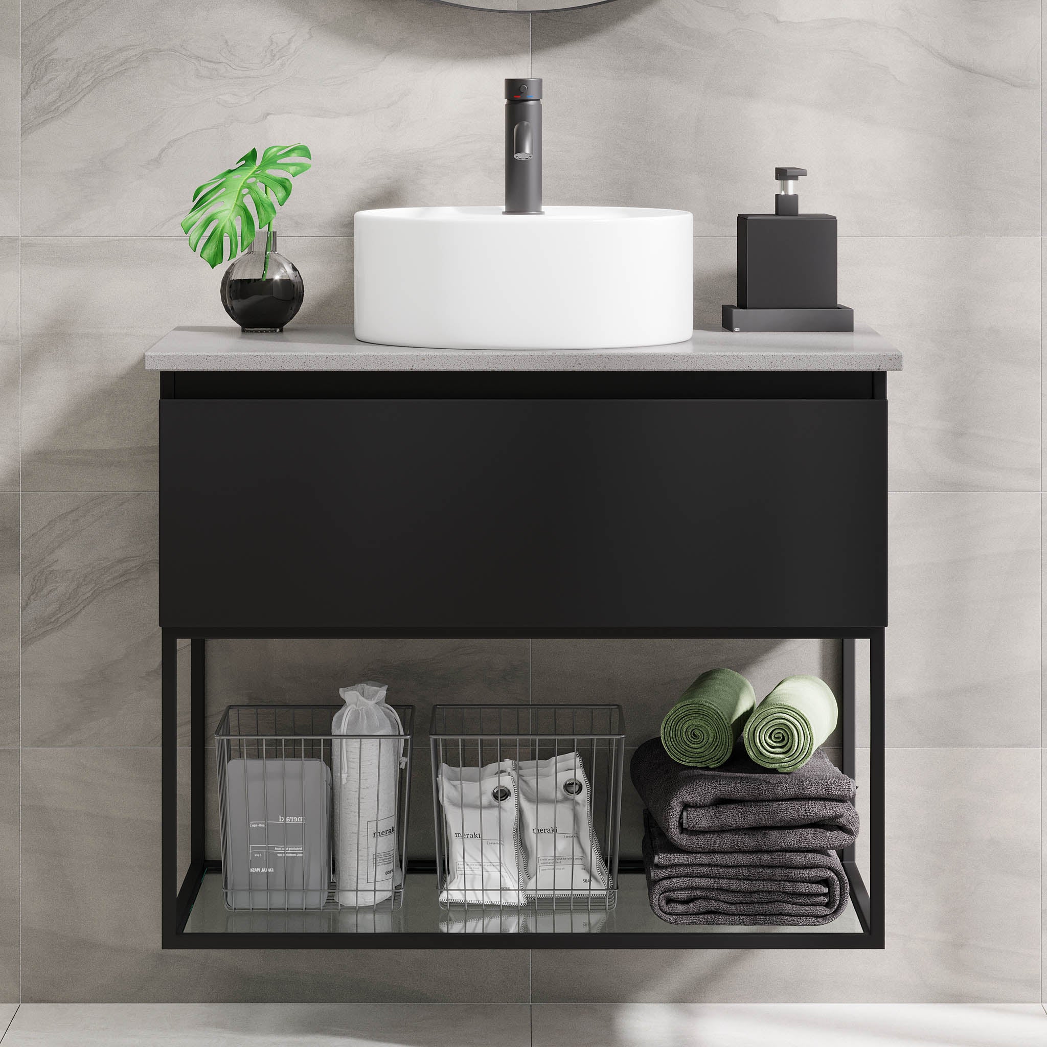 Stangvik Bathroom Furniture, Matte Black