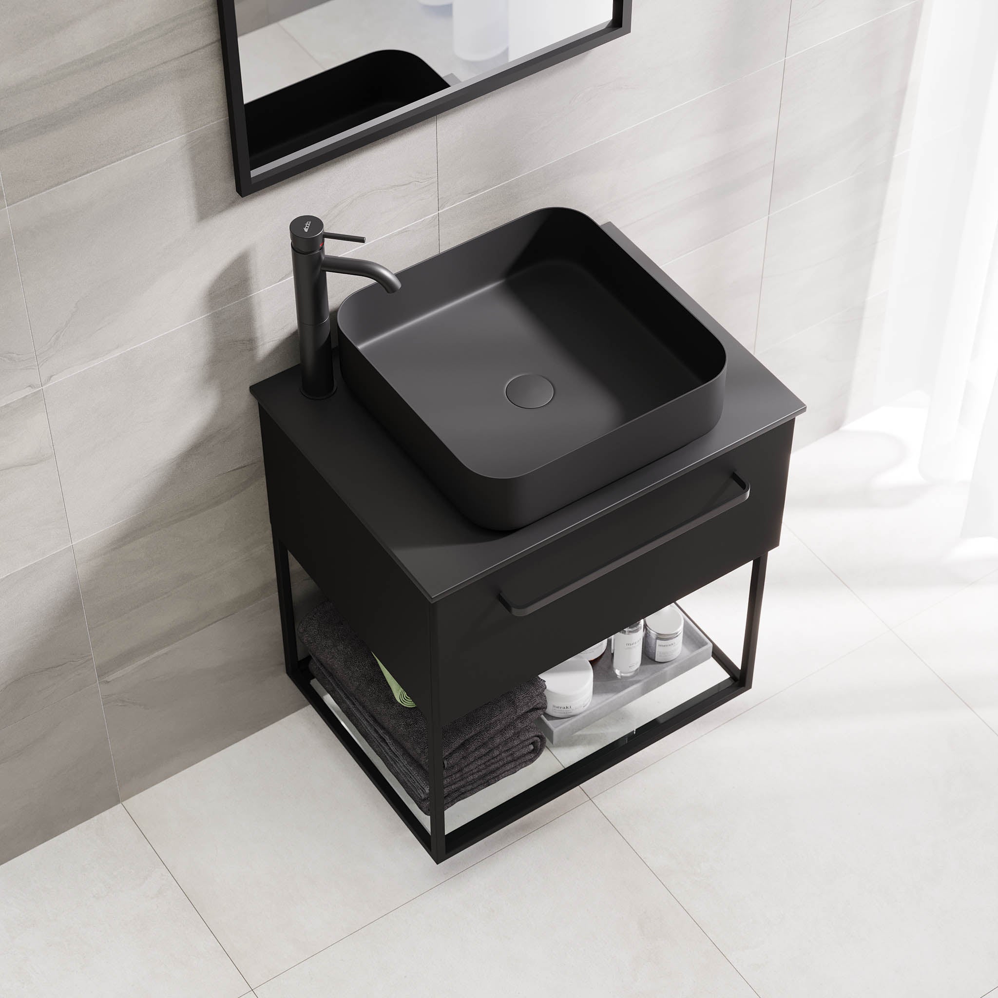 Vikeså Bathroom Furniture, Matte Black