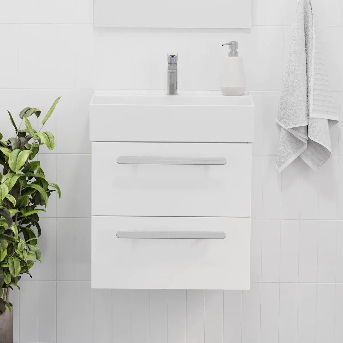 Velfjord Bathroom Furniture, white gloss