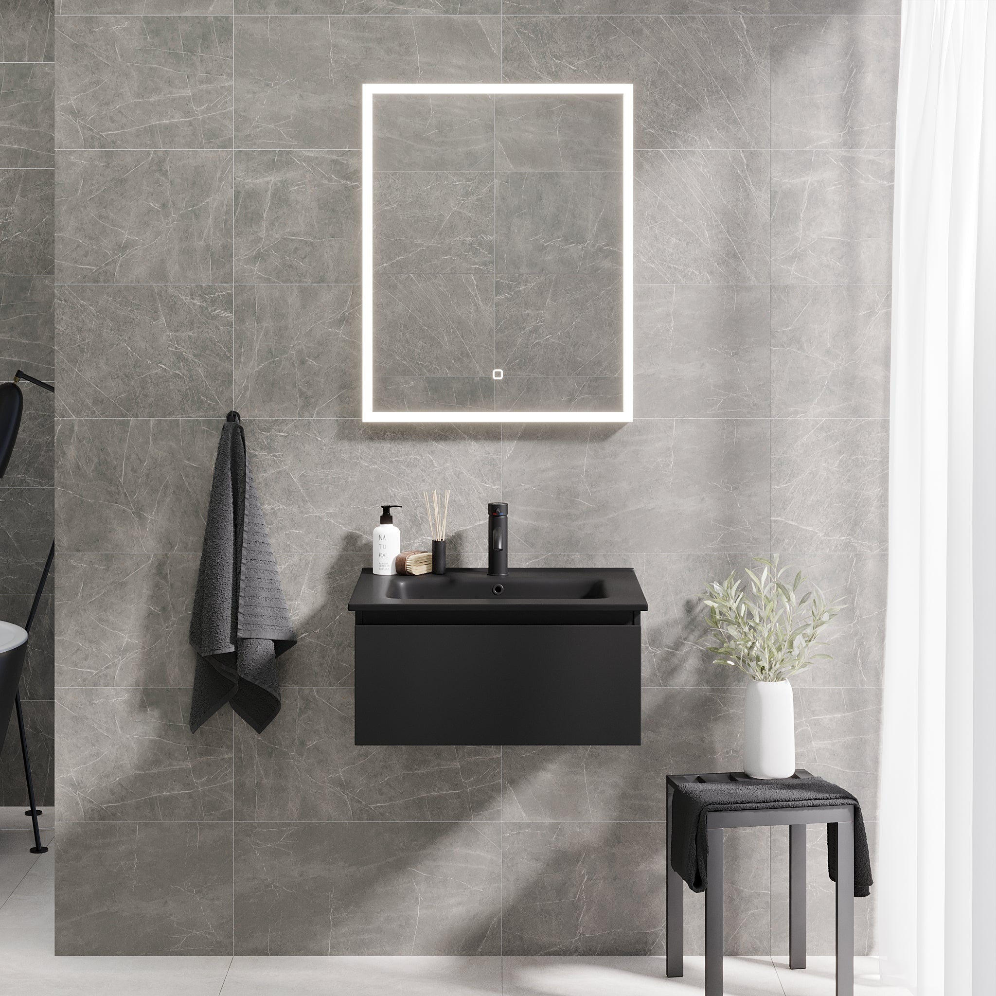 Selnes Compact Bathroom Furniture, matt black