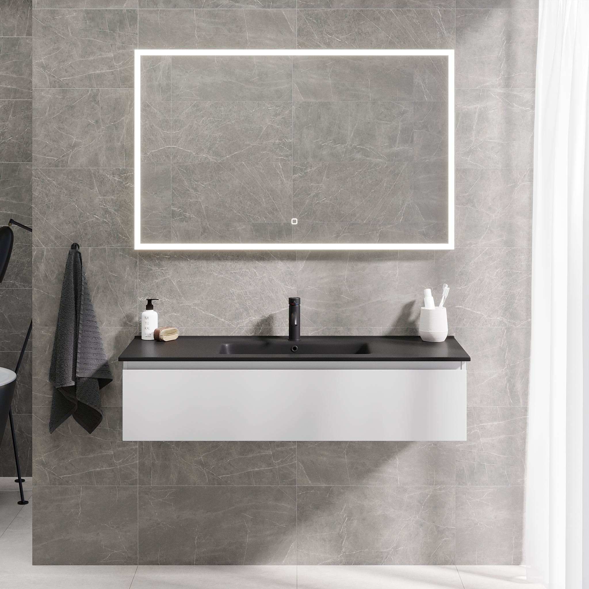 Selnes Compact Bathroom Furniture, matt white