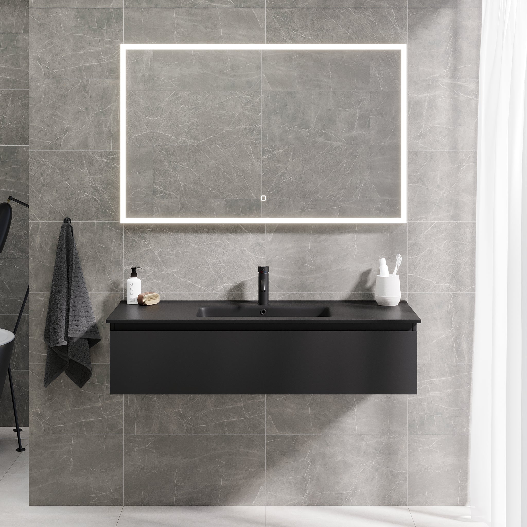 Selnes Compact Bathroom Furniture, matt black