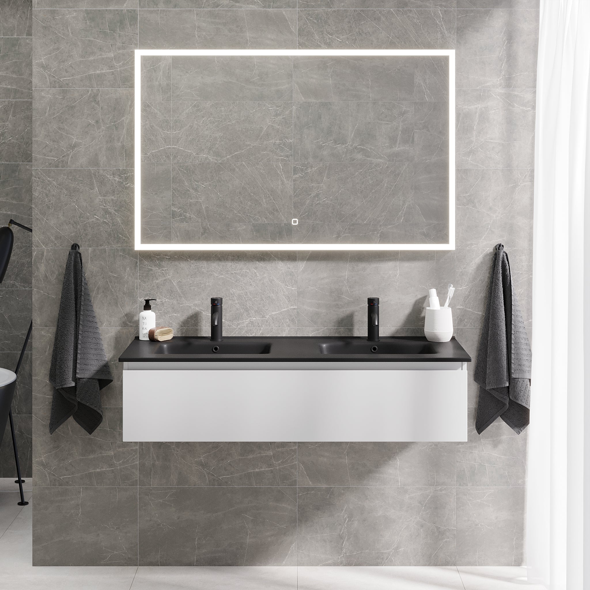 Selnes Compact Bathroom Furniture, matt white
