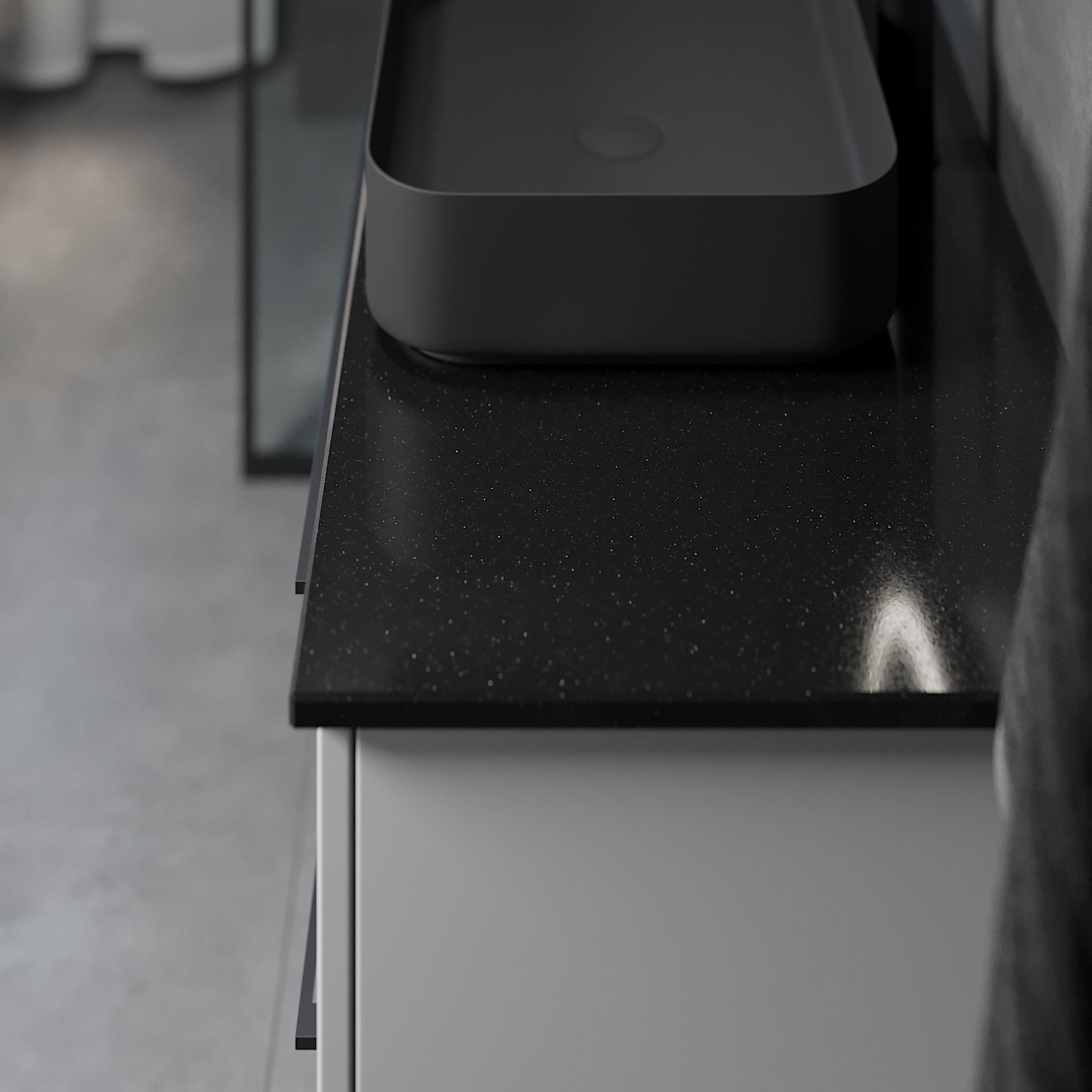 Steikjer kvarts sten bordplade, sort