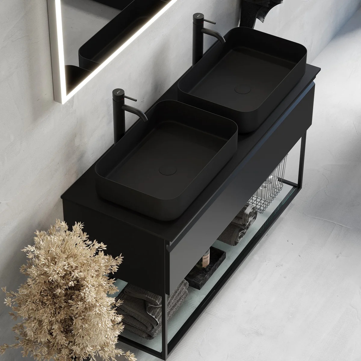 Kvitfjell Compact Bathroom Furniture, matt black